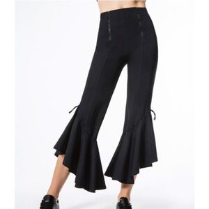 Jonathan Simkhai Carbon38 Crop Flare Leg Pants High Rise Waist Black Size XS